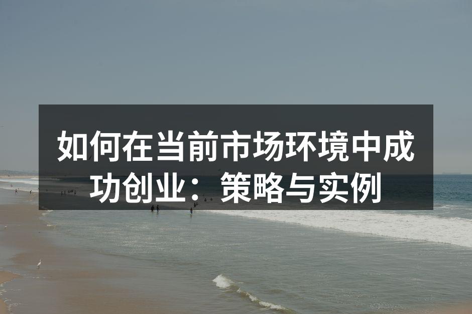 如何在当前市场环境中成功创业：策略与实例